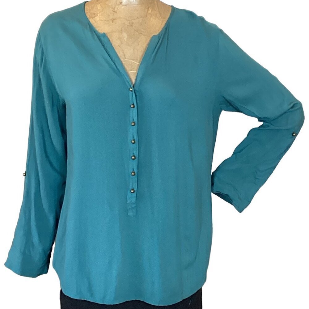 Soft Surroundings Split Neck Button Tunic Blouse … - image 2
